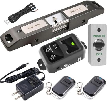 UHPPOTE Access Control Kit with Electric Strike Lock Remote Control for Fire Exit Door for Push Bar