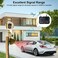 Wuloo Solar Wireless Driveway Alarm with Extra Doorbell Part Multifunctional Wireless Home Security System Rechargeable BatteryWeatherproofMute ModeClock and Alarm 1 Receiver 2 Sensors 1 Doorbell