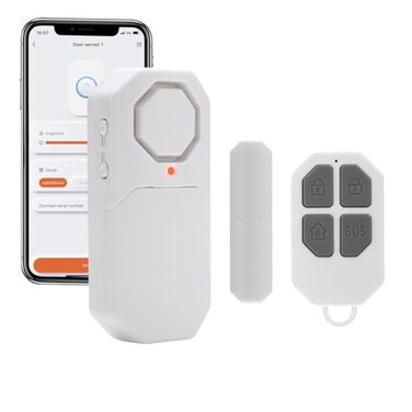 Evernary Door Window Pool Alarm with Remote Control1Pcs WiFi Smart Wireless Magnetic Sensor AntiTheft Door Alarms for Kids Safety Home Store Garage Apartment Business Security WiFi Function
