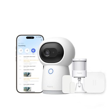 Aqara Camera Protect Kit Y1004 Piece Wireless Home Security System with 2K Camera Hub G3 3 Smart Sensors HomeGuardian Local Automation 247 Alerts Supports HomeKit Google Home Alexa