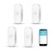 SENCKIT Smart Vibration Sensor Wireless Glass Break Detector WiFi Door Sensor with App Alerts Adjustable Sensitivity Glass Break Security Sensor for Alarm System and Smart Home Automation 4Pack