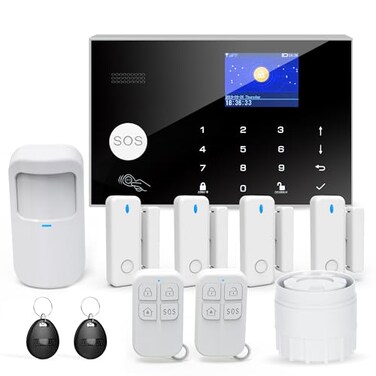 TUGARD Alarm System with Phone APP AlertDIY WiFi Home Security Alarm System12pcs Kit Motion DetectorDoor SensorRemote ControlSirenCompatible with Alexa Google for Home Villafor Children Elderly Safety