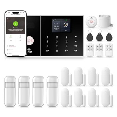 Clouree Alarm System for Home Security Smart Home Alarm System Wireless WiFi Home Alarm System with Siren PIR Motion Sensor Remote Controls WindowDoor Sensor No Contract Required247 Protection