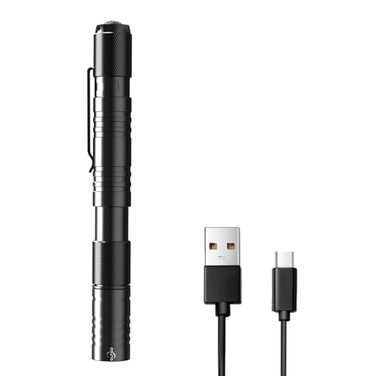 ELFGO Rechargeable Pen Light Zoomable Led Penlight Inspector Light Pocket Flashlight with Clip Small Mini Handheld Slim Flashlight 360 Lumens LED for Nurse Medical Repair Engineer Doctor