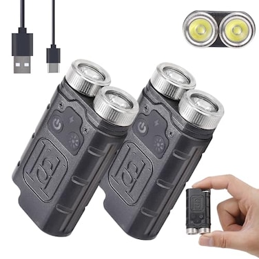 KunHe K2 2 Pack 1000 Lumens Keychain Flashlight Rechargeable IP65 Waterproof 6 Lighting Modes Magnetic Tail Portable EDC Pocket Light for Camping Repair Emergency Daily Use