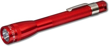 Maglite Mini LED Flashlight Compact WaterResistant Twist OnOff 2Cell AAA BatteryPowered Red