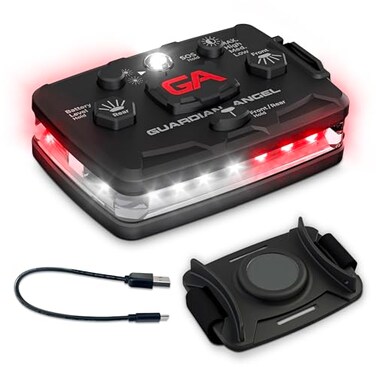 Guardian Angel Elite Series Safety Light Beacon Device WhiteRed Front WhiteRed Rear Rechargeable Magnetic HandsFree Wearable Mountable LED Light for First Responders EMS Firefighters
