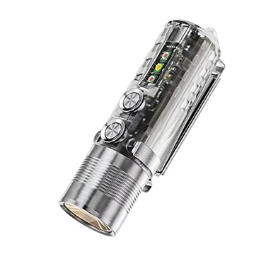RovyVon A28 G2 Small Pocket Flashlight Rechargeable 1000 Lumens with Red Signal Light and White Warm Side Light EDC Flashlight with Clip for Camping and Everyday Carry