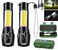 Wrrozz Led Flashlight Rechargeable USB Torch Mini Small Light Super Bright Handheld Tiny Portable Pocket Keychain Flash Light with COB Side Searchlight High Lumens Zoomable Emergency Camping 2 Pack