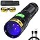DARKBEAM Flashlight UV 365nm Black Light High Power 3 LEDs USB C Rechargeable 20W Mini Woods Lamp Ultraviolet with Filter Detector for Pet Urine Uranium Glass Leak Detection Resin Curing