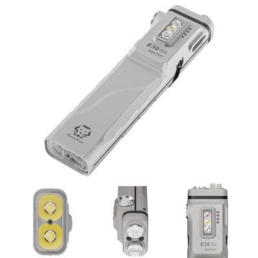 RovyVon E30 Pro Marble USBC Rechargeable EDC Flashlight Max 3500 Lumens Flat Flashlight with Proximity Sensor Combo Switch Versatile Pocket Light for Everyday CarryEmergency365nmRedWhite