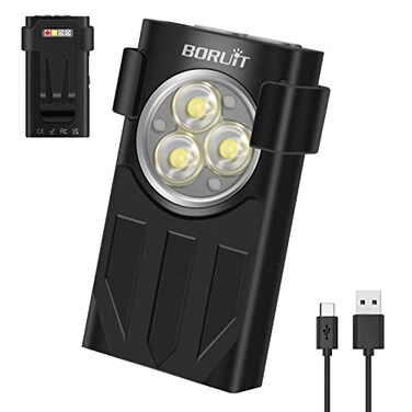 BORUIT V7 LED Mini Flashlight High Lumens Small Powerful EDC Keychain Flash Light with Red UV LightUSBC Rechargeable Pocket Flashlights with Clip10 ModesIPX5 WaterproofMagnetBlack