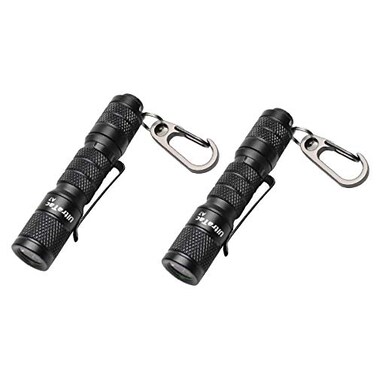 AIDIER 2 Pack Ultra Bright Compact EDC Keychain LED Flashlight 180lm Pocket Flashlight with Battery IPX7 Waterproof Tail Switch Flashlights for Camping Hiking Outdoor Activity Emergency Lighting