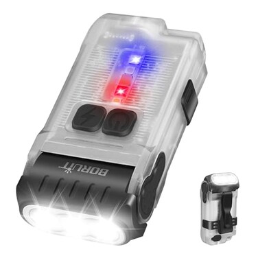 BORUIT V15 LED Small Powerful EDC Flashlight with Warm White Red LightBright 1200LM USB C Rechargeable 10 Modes Mini Pocket Keychain Flash Light with ClipIP67 Waterproof80Head SwivelsTail Magnet