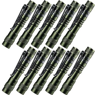 Beieverluck 10 Pack Small Mini Flashlights Pocket Flashlight Penlight with Clip Tactical Pen Light for Camping Outdoor Emergency Inspection Fathers Gifts for Dad Husband