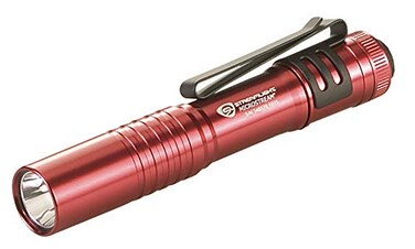 Streamlight 66323 MicroStream 45Lumen 420Candela EDC UltraCompact LED Flashlight with AAA Alkaline Battery Clear Retail Packaging Red