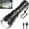 Sinvimes Rechargeable Flashlights High Lumens 12000LLED Powerful Super Bright Flash Light 5 Mode Zoomable Tactical Flashlights High Powered Waterproof Linternas Emergencies Lights for Home