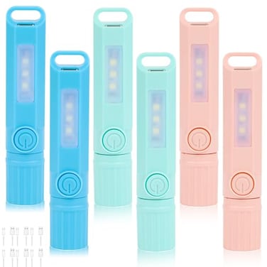 Hilngav 6 Pack Rechargeable Flashlights USB C Mini LED Flashlights Camping Lantern Combo Flashlight Ultralight Zoomable Flashlight for Gift Camping Hiking Night Reading