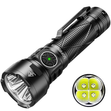77outdoor Sofirn SR15 Rechargeable Flashlight High Lumen 4500 Lumen Super Bright Pocket Flashlight with Magnetic Base IP68 Waterproof Long Beam Distance EDC Flashlight for Emergency Repair Camping Hik