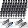 Jexine 50 Pcs Mini Flashlight Keychains Bulk with Lanyard Portable Small Plastic LED Key Chains Flashlights for Night Reading Emergency Hurricane Camping Hiking Party FavorsBlackSimple