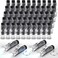 Jexine 50 Pcs Mini Flashlight Keychains Bulk with Lanyard Portable Small Plastic LED Key Chains Flashlights for Night Reading Emergency Hurricane Camping Hiking Party FavorsBlackSimple