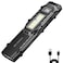 PASIION EDC Tactical Flashlight1500 Lumen Flat Flashlights RechargeableDualSwitches LED Small Flashlight with Digital DisplayStainless Steel 8 Modes Pocket Flash light for Home Campingand Emergency Us