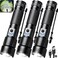 ALSTU Flashlight Rechargeable 990000 High Lumens 3 Pack Bright LED Flash Light with 5 Modes Handheld Waterproof Linterna for Camping Home Outdoor