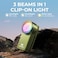 Wurkkos HD03 EDC Flashlight Rechargeable Clipon Light 680Lumens Mini Pocket Flashlight with RGB Magnetic Small Flat Flashlight for Camping Repairing Signaling Cycling Green