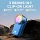 Wurkkos HD03 EDC Flashlight Rechargeable Clipon Light 680Lumens Mini Pocket Flashlight with RGB Magnetic Small Flat Flashlight for Camping Repairing Signaling Cycling Blue