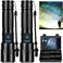 LBE Rechargeable Flashlights High Lumens 99000 Lumens Super Bright Led Flashlights with 5 Modes Waterproof Powerful Handheld Flashlight for Camping Home 2 Pack
