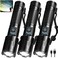 LBE 3 Pack Rechargeable Flashlights High Lumens 99000 Lumens Super Bright LED Flashlight for Home Camping Handheld Flash Light Waterproof Flashlight with 5 Modes Adjustable Function