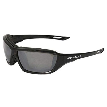 Radians XT161 Extremis Full Black Frame Safety Glasses with Silver Mirror AntiFog Lens