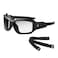 Ergodyne 56003 Skullerz Loki Convertible AntiFog Safety Glasses Clear Lens Includes Gasket and Strap to Convert to Goggle Antifog Clear Lens Black Frame