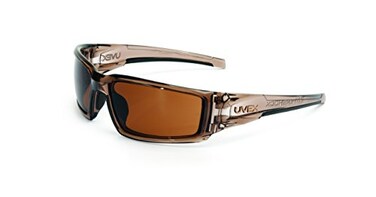 Honeywell Uvex Hypershock Safety Glasses Brown Frame with Espresso Lens HydroShield AntiFog Coating S2961HS 56 x 17 inch
