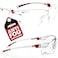 NoCry Safety Glasses with Clear Anti Fog Scratch Resistant WrapAround Lenses and NoSlip Grips UV Protection Adjustable White Red Frames 10 pack