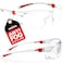NoCry Safety Glasses with Clear Anti Fog Scratch Resistant WrapAround Lenses and NoSlip Grips UV Protection Adjustable White Red Frames 10 pack