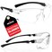 NoCry Safety Glasses with Clear Anti Fog Scratch Resistant WrapAround Lenses and NoSlip Grips UV Protection Adjustable Black Black 10 pack