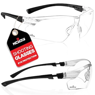 NoCry Safety Glasses with Clear Anti Fog Scratch Resistant WrapAround Lenses and NoSlip Grips UV Protection Adjustable Black Black 10 pack