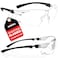 NoCry Safety Glasses with Clear Anti Fog Scratch Resistant WrapAround Lenses and NoSlip Grips UV Protection Adjustable Black Black 10 pack