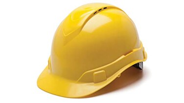 Pyramex Ridgeline Cap Style Hard Hat Vented 4Point Ratchet Suspension Yellow