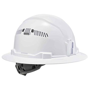 Ergodyne Vented Hard Hat Full Brim Style Ratchet Suspension Class C Skullerz 8973White