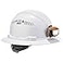 Ergodyne 60156 Vented Hard Hat with Light Full Brim Style Ratchet Suspension Class C Skullerz 8973LED White