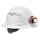 Ergodyne 60156 Vented Hard Hat with Light Full Brim Style Ratchet Suspension Class C Skullerz 8973LED White