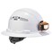 Ergodyne 60156 Vented Hard Hat with Light Full Brim Style Ratchet Suspension Class C Skullerz 8973LED White