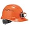 Ergodyne Vented Hard Hat with Light Cap Style Ratchet Suspension Class C Skullerz 8972LED Orange