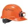 Ergodyne Vented Hard Hat with Light Cap Style Ratchet Suspension Class C Skullerz 8972LED Orange