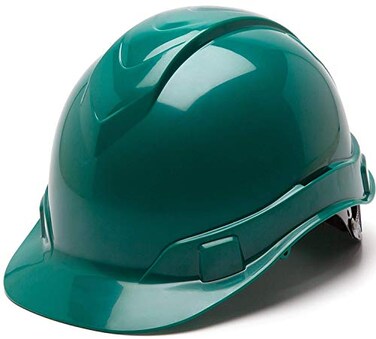 Pyramex Ridgeline Cap Style Hard Hat 4Point Ratchet Suspension Green