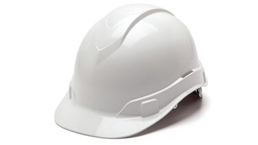 Pyramex Ridgeline Cap Style Hard Hat 4Point Ratchet Suspension White