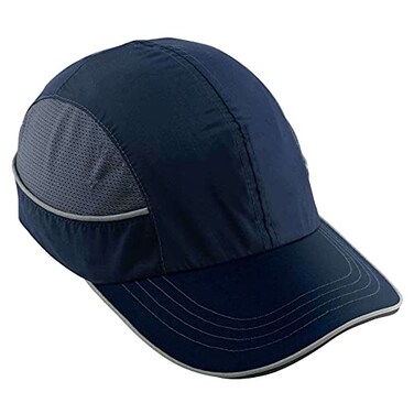 Ergodyne Safety Bump Cap Baseball Hat Style Comfortable Head Protection Long Brim Extra Large Skullerz 8950XLNavy