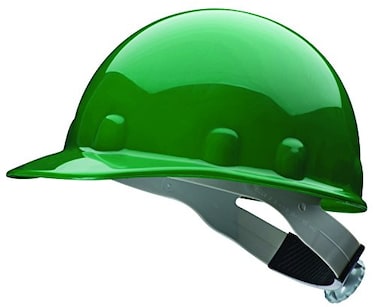 FIBRE-METAL FibreMetal by Honeywell SuperEight Thermoplastic CapStyle Hard Hat with 8Point Ratchet Suspension Green E2RW74A000 Medium